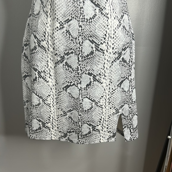 White & Grey Snake Print Spaghetti Strap Minidress - Picture 3 of 4